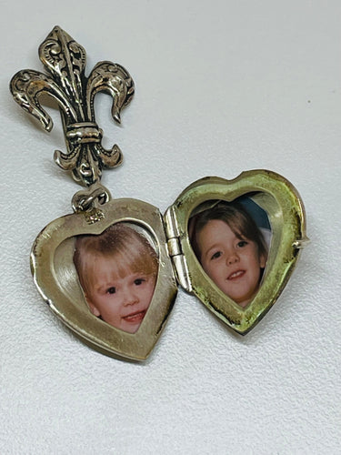 Sterling Heart Locket Brooch Devil's Details